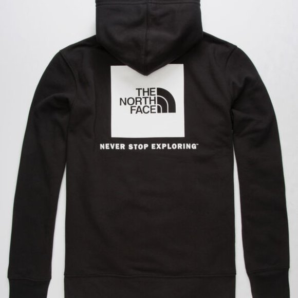north face red and black hoodie